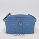PRADA Chain Shoulder Bag Leather Light Blue Silver Auth 213060M-27