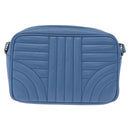 PRADA Chain Shoulder Bag Leather Light Blue Silver Auth 213060M-3