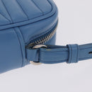 PRADA Chain Shoulder Bag Leather Light Blue Silver Auth 213060M-5