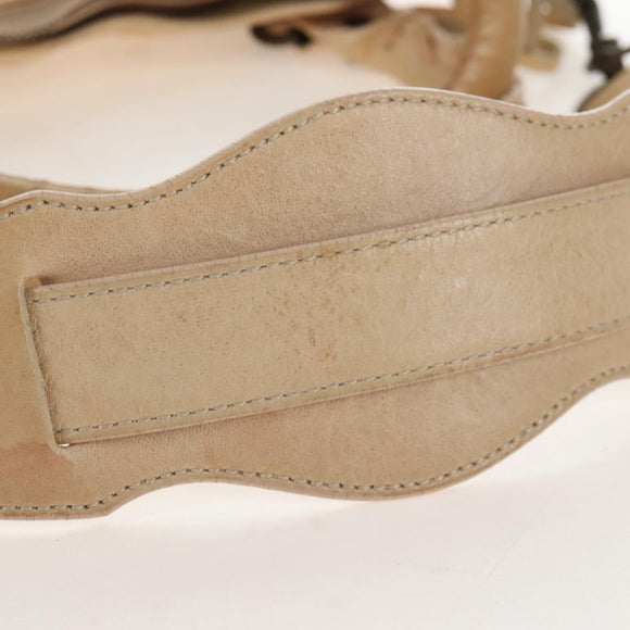 Balenciaga The First Hand Bag Leather 2way Beige 103208 Auth 213061A