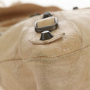 Balenciaga The First Hand Bag Leather 2way Beige 103208 Auth 213061A-16