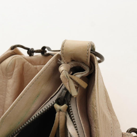 Balenciaga The First Hand Bag Leather 2way Beige 103208 Auth 213061A