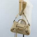 Balenciaga The First Hand Bag Leather 2way Beige 103208 Auth 213061A-34