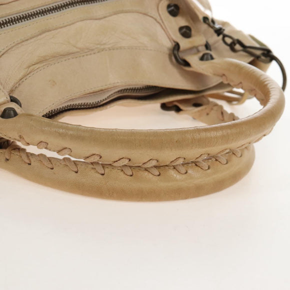 Balenciaga The First Hand Bag Leather 2way Beige 103208 Auth 213061A
