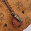 MCM Vicetos Logogram Boston Bag PVC Leather Brown Gold Auth 213062-16