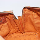 MCM Vicetos Logogram Boston Bag PVC Leather Brown Gold Auth 213062-20