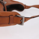 PRADA Shoulder Bag Leather Brown Silver Auth 213064-10