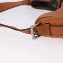 PRADA Shoulder Bag Leather Brown Silver Auth 213064-11