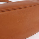 PRADA Shoulder Bag Leather Brown Silver Auth 213064-13