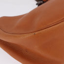 PRADA Shoulder Bag Leather Brown Silver Auth 213064-14