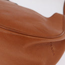 PRADA Shoulder Bag Leather Brown Silver Auth 213064-17