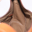 PRADA Shoulder Bag Leather Brown Silver Auth 213064-24