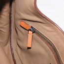 PRADA Shoulder Bag Leather Brown Silver Auth 213064-26