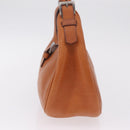 PRADA Shoulder Bag Leather Brown Silver Auth 213064-4