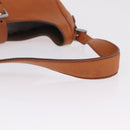 PRADA Shoulder Bag Leather Brown Silver Auth 213064-8