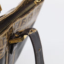 FENDI Zucchino Canvas Tote Bag Coated Canvas Beige Gold Auth 213066-10
