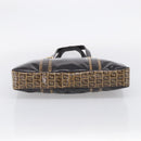 FENDI Zucchino Canvas Tote Bag Coated Canvas Beige Gold Auth 213066-11