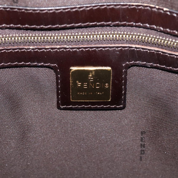 FENDI Zucchino Canvas Tote Bag Coated Canvas Beige Gold Auth 213066