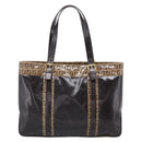 FENDI Zucchino Canvas Tote Bag Coated Canvas Beige Gold Auth 213066-3