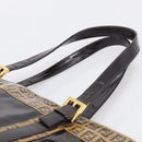 FENDI Zucchino Canvas Tote Bag Coated Canvas Beige Gold Auth 213066-8