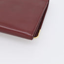 Cartier Must Line Clutch Bag Leather Bordeaux Gold Auth 213069A-10