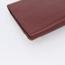 Cartier Must Line Clutch Bag Leather Bordeaux Gold Auth 213069A-11