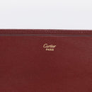 Cartier Must Line Clutch Bag Leather Bordeaux Gold Auth 213069A-14