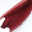 Cartier Must Line Clutch Bag Leather Bordeaux Gold Auth 213069A-15