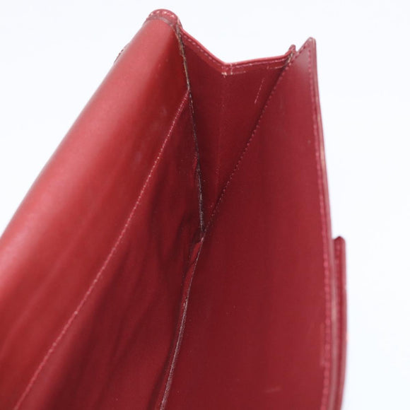 Cartier Must Line Clutch Bag Leather Bordeaux Gold Auth 213069A