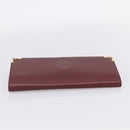 Cartier Must Line Clutch Bag Leather Bordeaux Gold Auth 213069A-6