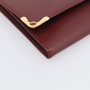 Cartier Must Line Clutch Bag Leather Bordeaux Gold Auth 213069A-9