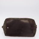 FENDI Zucca Canvas Hand Bag Black Brown Auth 213070-11