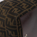 FENDI Zucca Canvas Hand Bag Black Brown Auth 213070-12