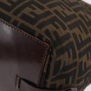 FENDI Zucca Canvas Hand Bag Black Brown Auth 213070-13