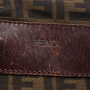 FENDI Zucca Canvas Hand Bag Black Brown Auth 213070-16