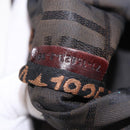 FENDI Zucca Canvas Hand Bag Black Brown Auth 213070-22