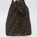 FENDI Zucca Canvas Hand Bag Black Brown Auth 213070-4