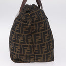FENDI Zucca Canvas Hand Bag Black Brown Auth 213070-5