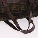 FENDI Zucca Canvas Hand Bag Black Brown Auth 213070-8