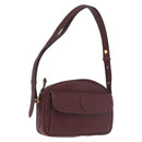Cartier Must Line Shoulder Bag Leather Bordeaux Gold Auth 213073A-1