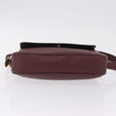Cartier Must Line Shoulder Bag Leather Bordeaux Gold Auth 213073A-11