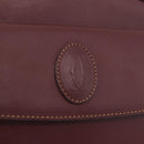 Cartier Must Line Shoulder Bag Leather Bordeaux Gold Auth 213073A-16