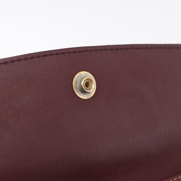 Cartier Must Line Shoulder Bag Leather Bordeaux Gold Auth 213073A
