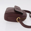 Cartier Must Line Shoulder Bag Leather Bordeaux Gold Auth 213073A-4