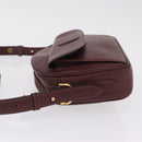 Cartier Must Line Shoulder Bag Leather Bordeaux Gold Auth 213073A-5