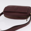 Cartier Must Line Shoulder Bag Leather Bordeaux Gold Auth 213073A-6