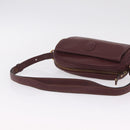 Cartier Must Line Shoulder Bag Leather Bordeaux Gold Auth 213073A-7