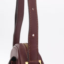 Cartier Must Line Shoulder Bag Leather Bordeaux Gold Auth 213073A-9