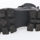 PRADA Combat Boots Brushed leather 45 Black Auth 213075-11