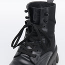 PRADA Combat Boots Brushed leather 45 Black Auth 213075-13